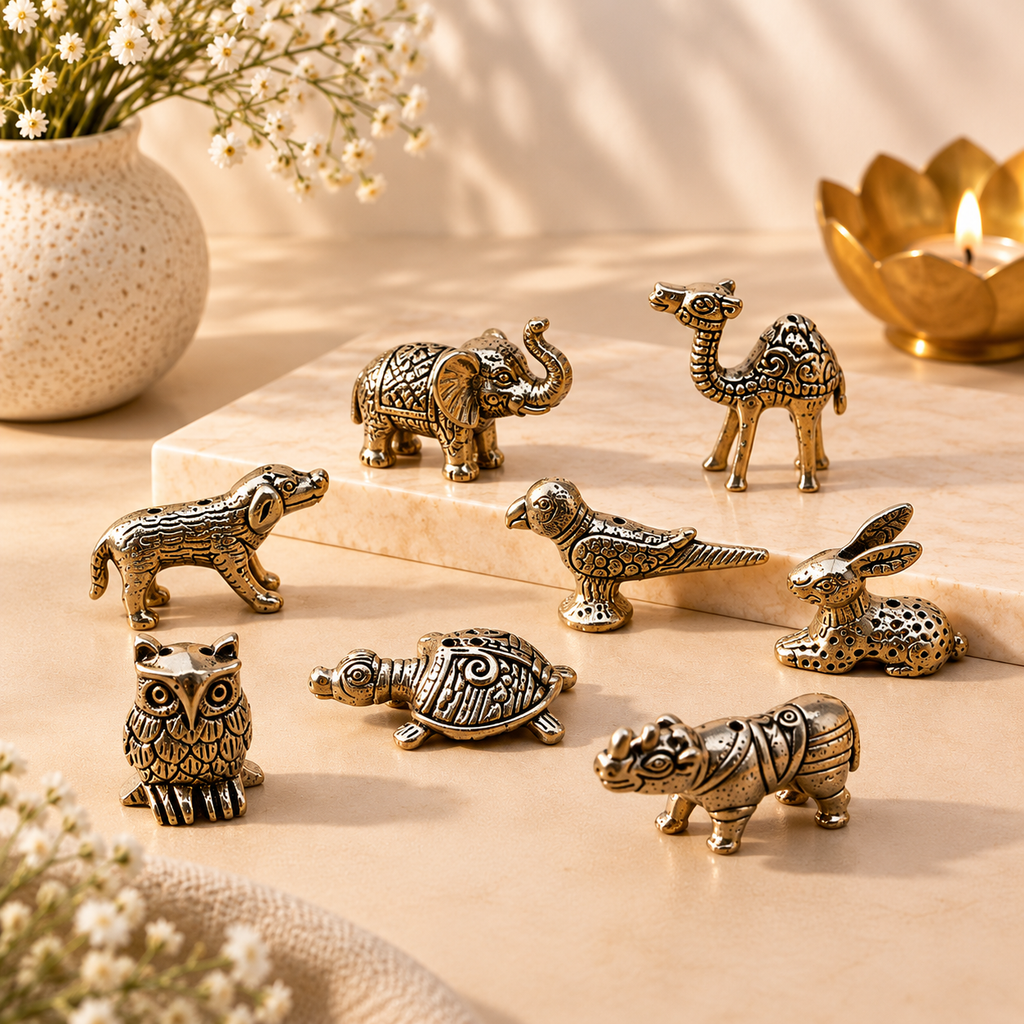 Set of 8 Miniature Animal Figurines for Gifts & Home Decor