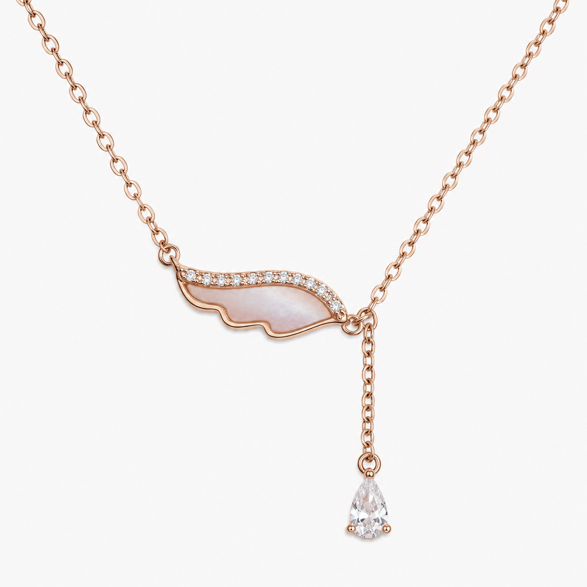 Rose Gold Celeste Wing Pendant Necklace
