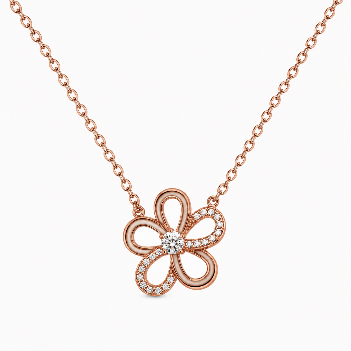Rose Gold Roselle Bloom Necklace