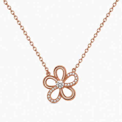 Rose Gold Roselle Bloom Necklace