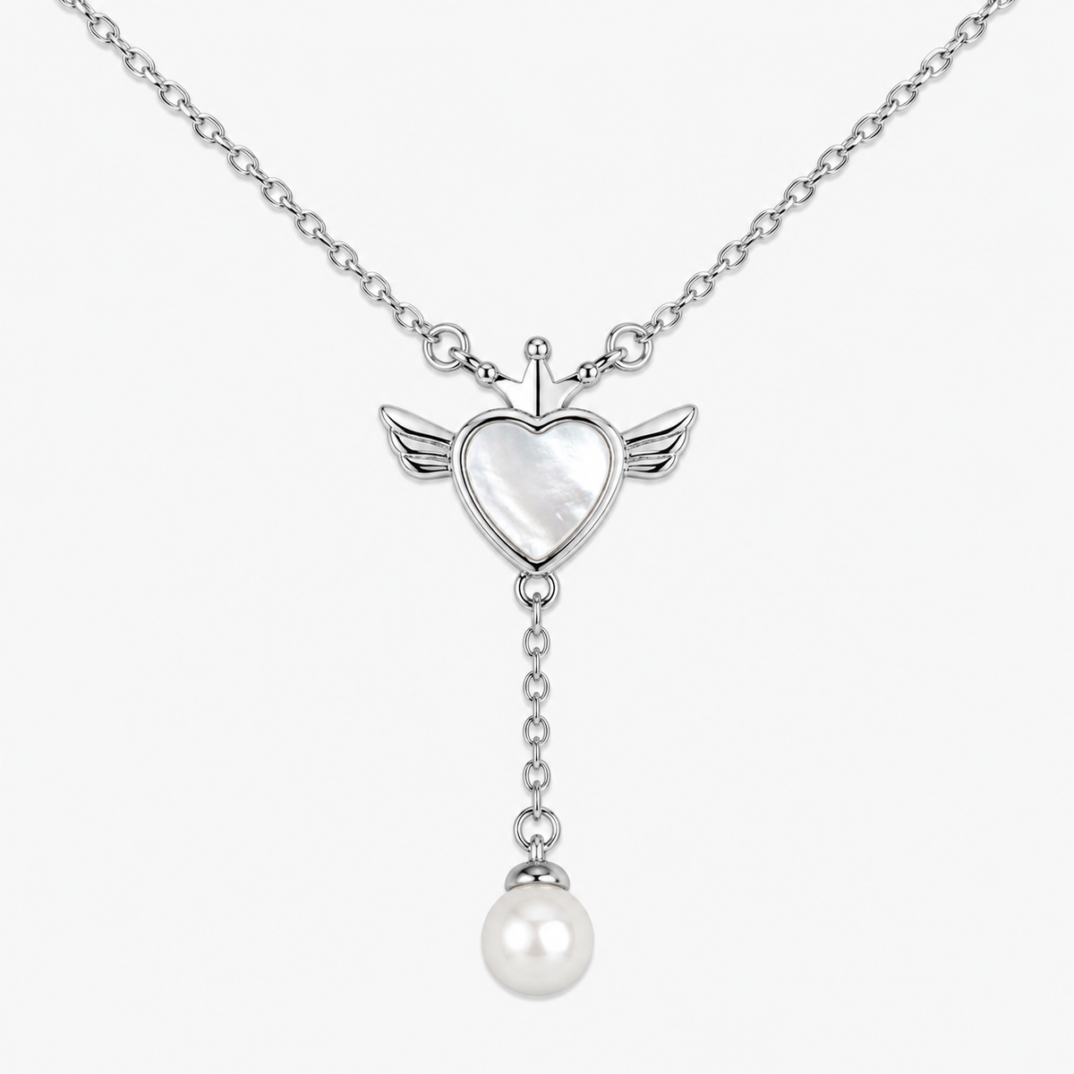 Silver Angel Heart Pendant
