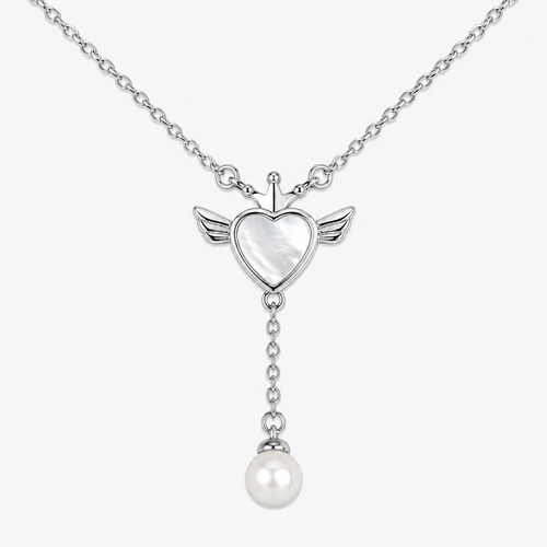 Silver Angel Heart Pendant