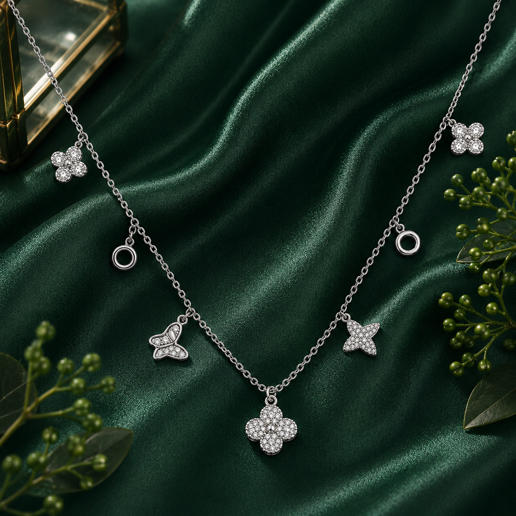 Silver Flutter Charm Necklace