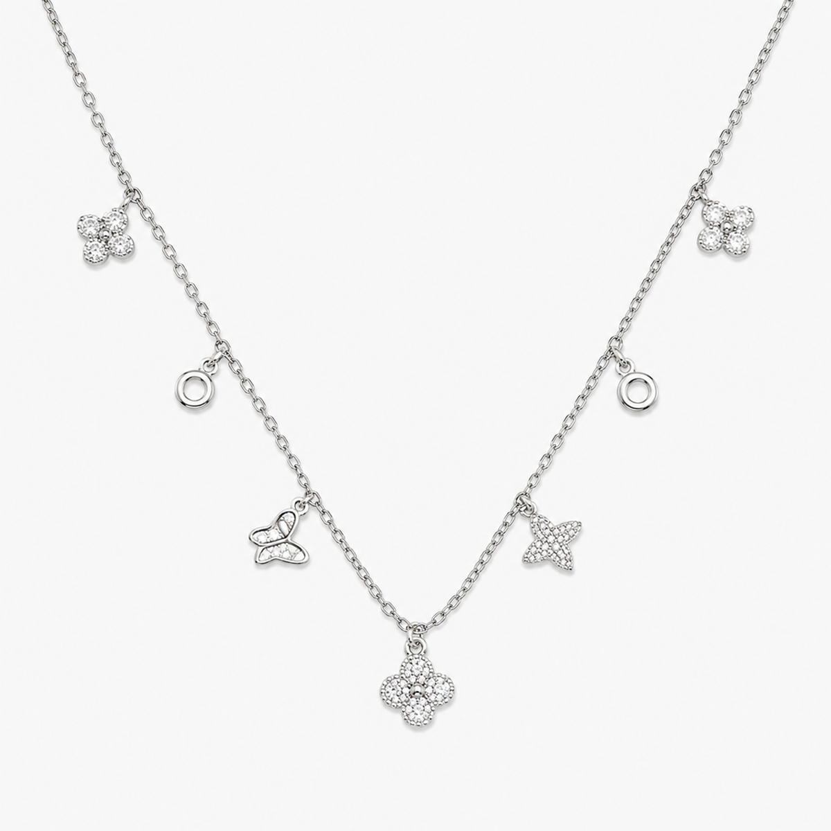 Silver Flutter Charm Necklace