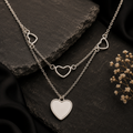 Silver Linked Hearts Necklace