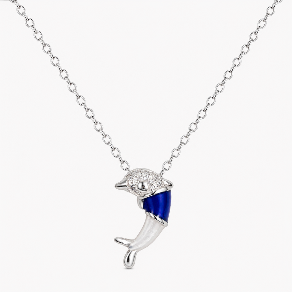 Silver Ocean Whisper Dolphin Pendant