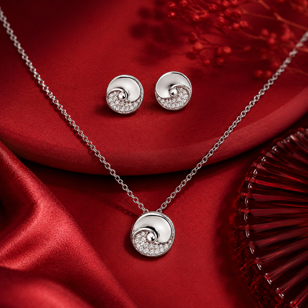 Silver Swirl Pendant Set