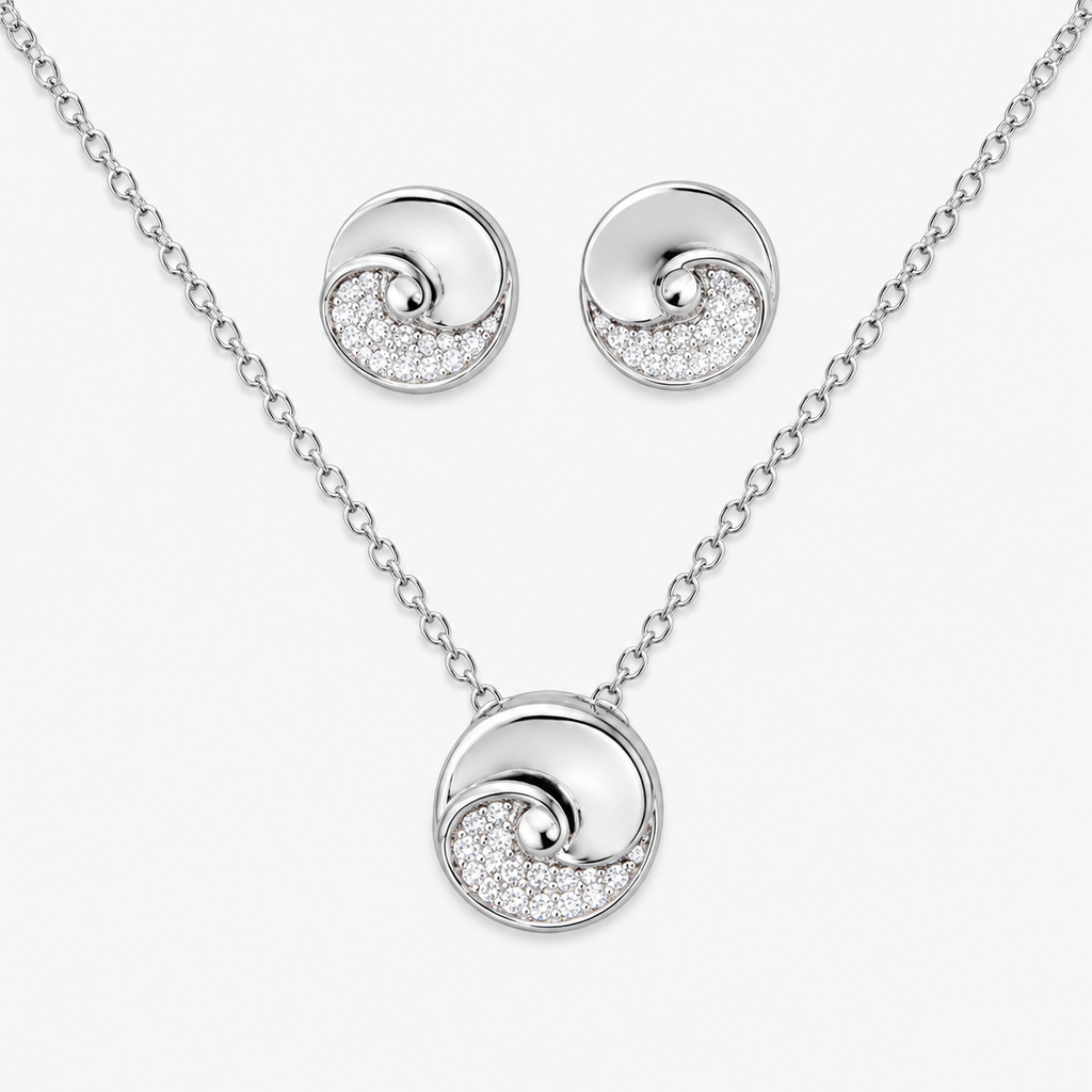 Silver Swirl Pendant Set