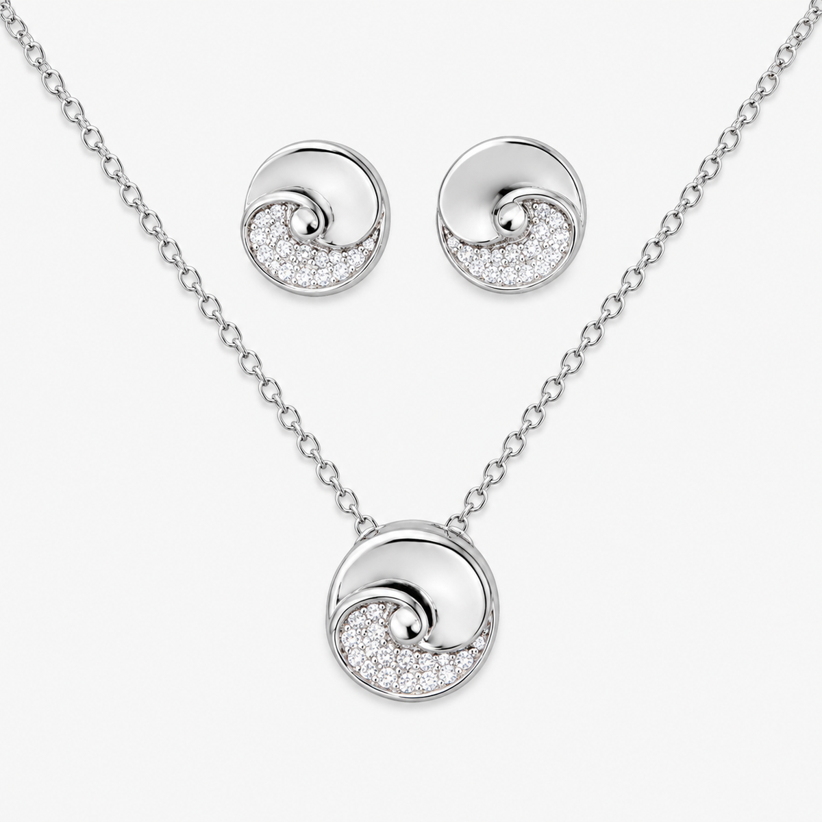 Silver Swirl Pendant Set