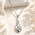 Silver Twisted Solitaire Pendant Necklace