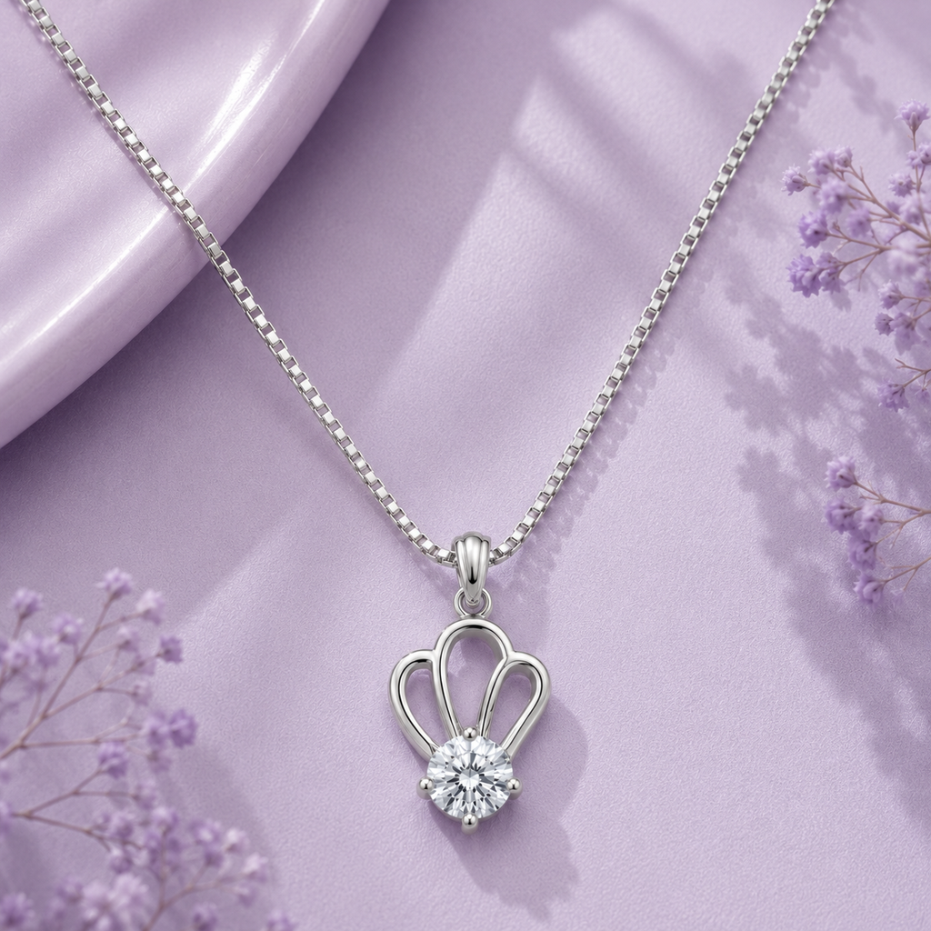 Silver Solitaire Pendant