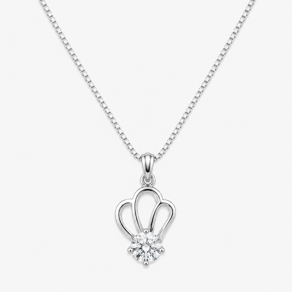 Silver Solitaire Pendant
