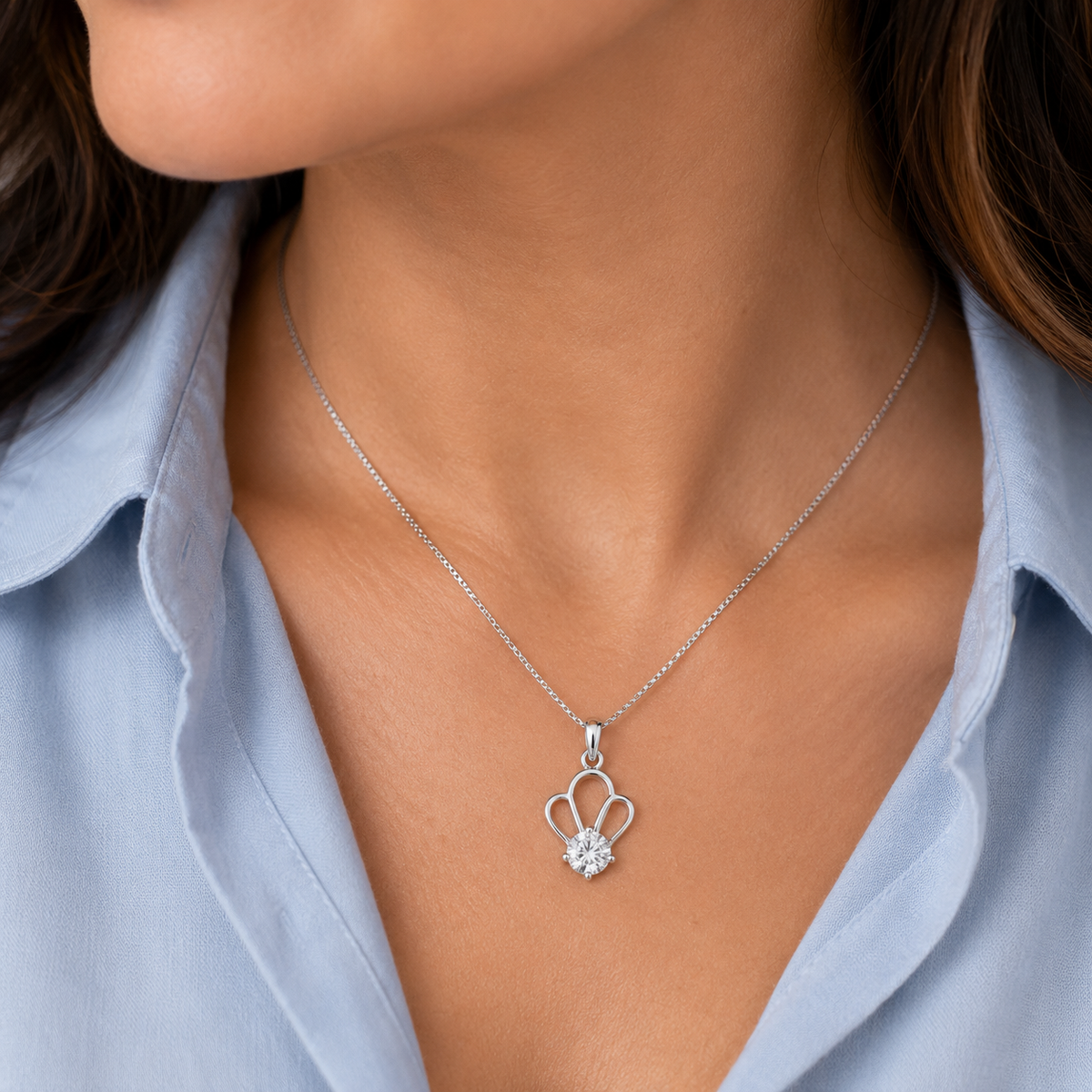 Silver Solitaire Pendant