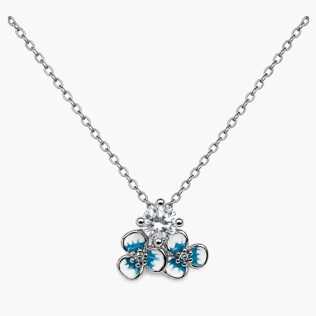 Silver Azure Bloom Pendant