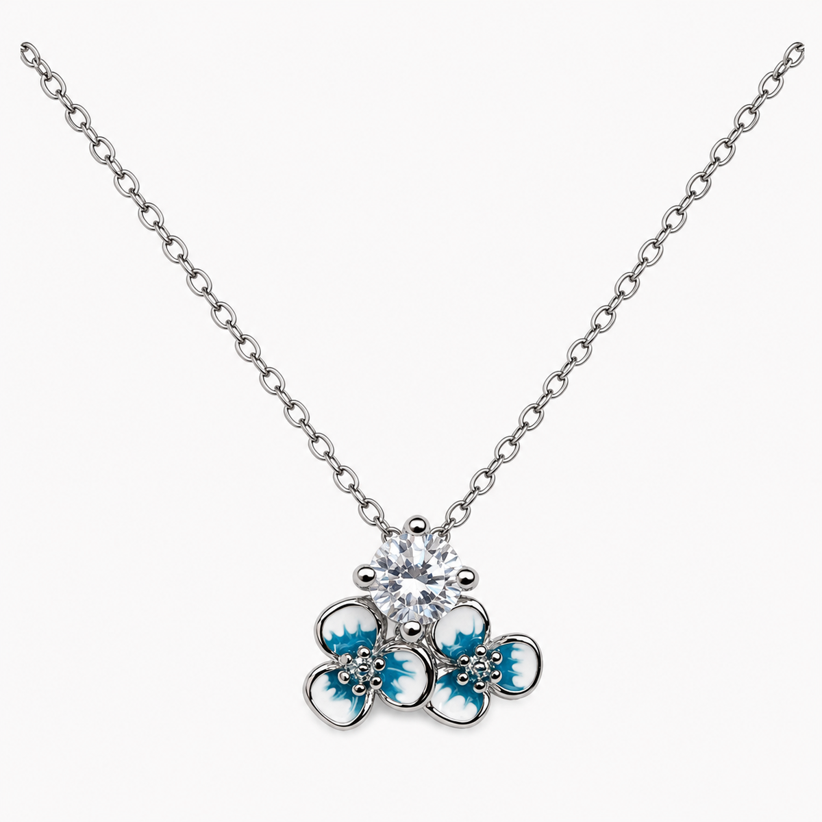 Silver Azure Bloom Pendant