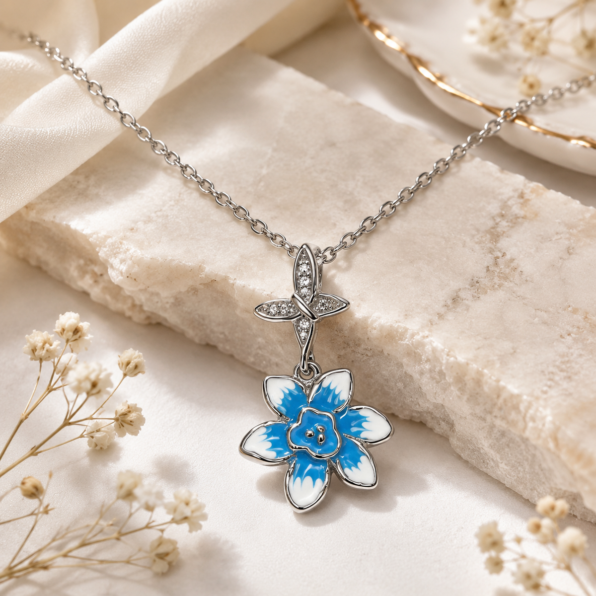Silver Floral Bloom Pendant