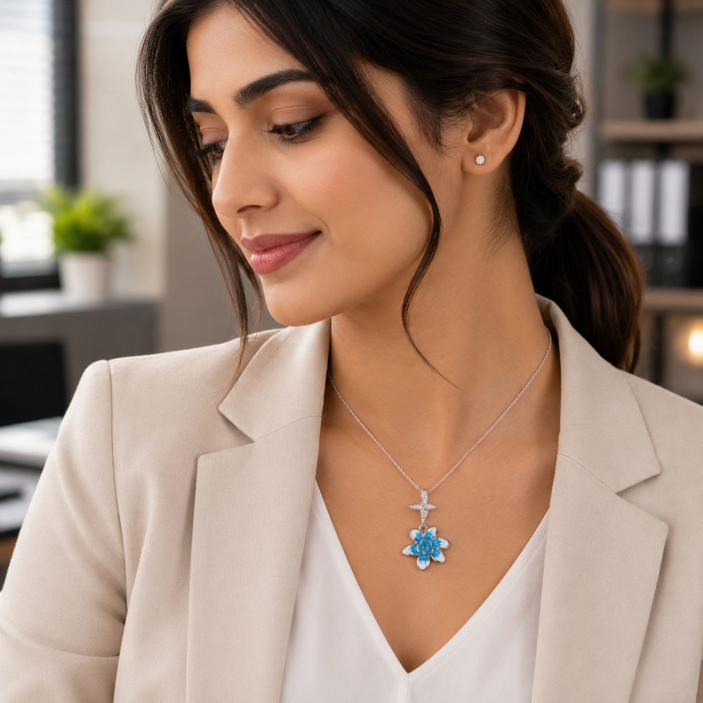 Silver Floral Bloom Pendant