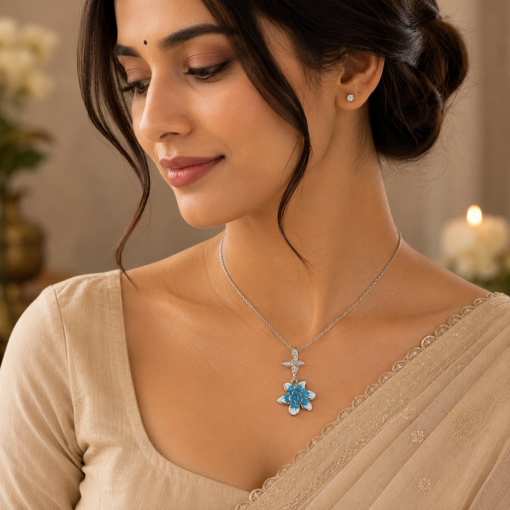 Silver Floral Bloom Pendant