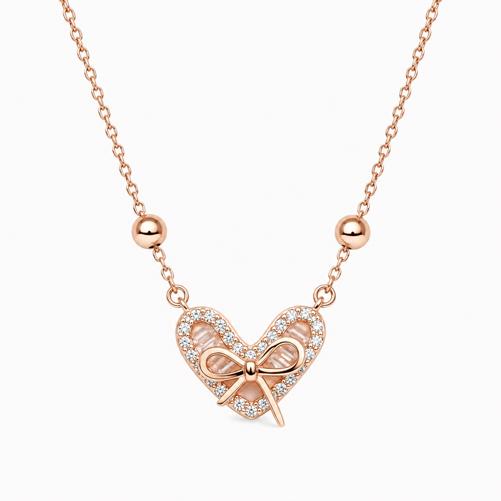 Rose Gold Promise Bow Pendant