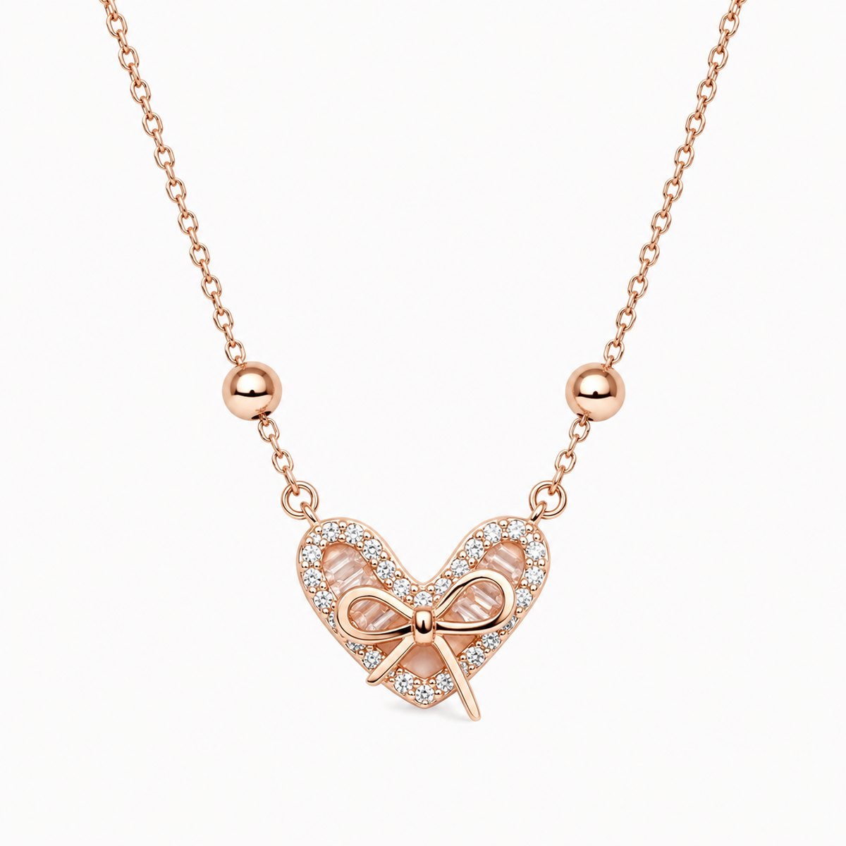 Rose Gold Promise Bow Pendant