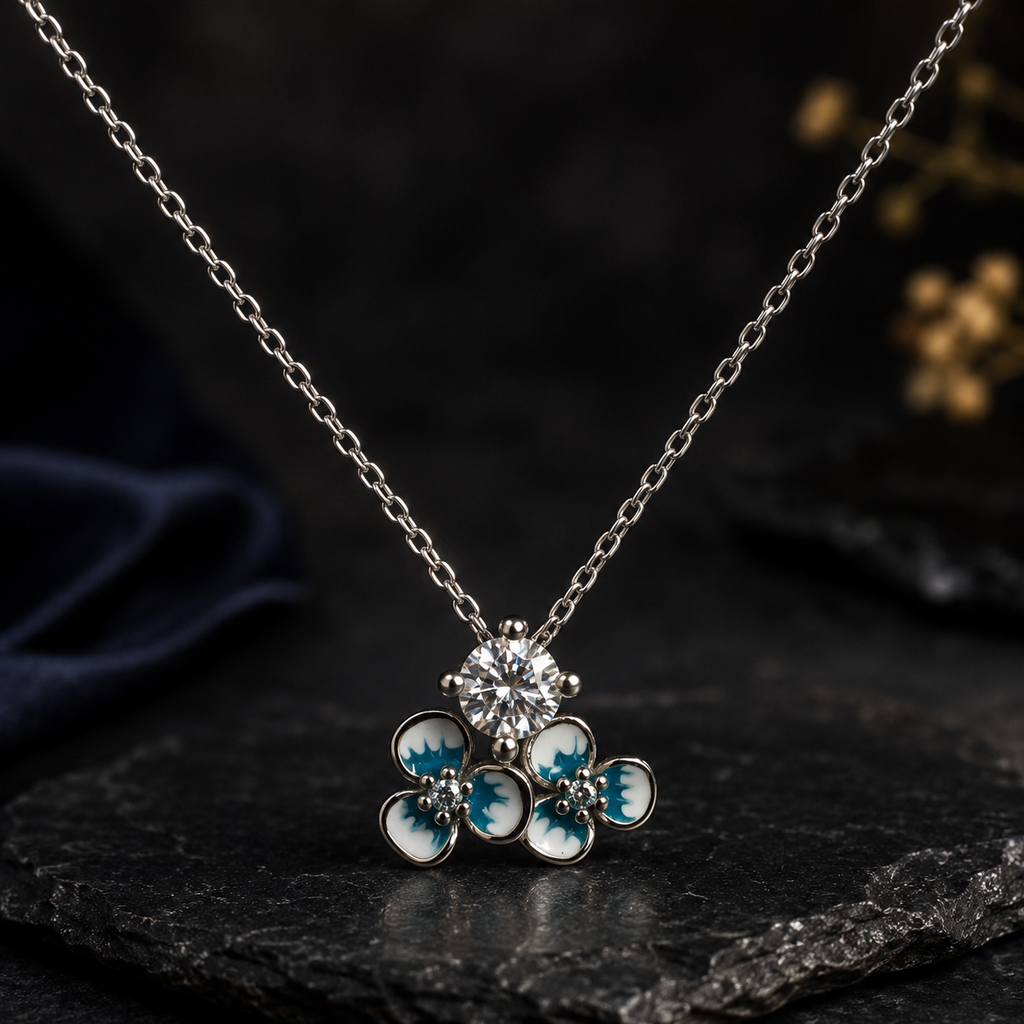 Silver Azure Bloom Pendant